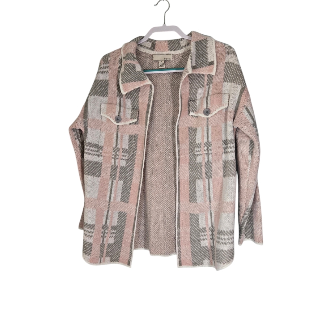 By Design Pink and Grey Open Cardigan